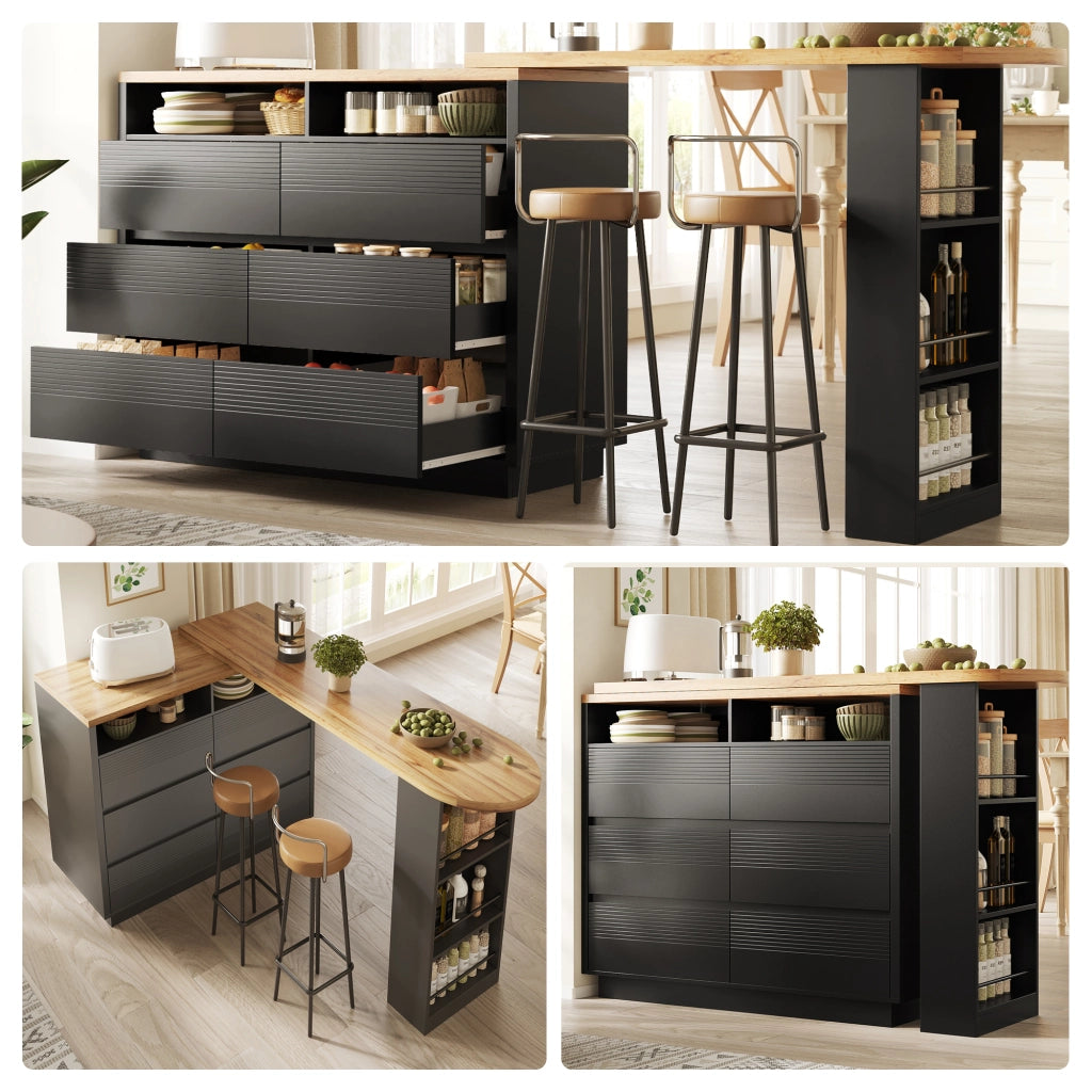 Tavolo Bar Allungabile con Cassetti e Vano Contenitore ¨C Xylo ¨C 137-215x39x102 cm