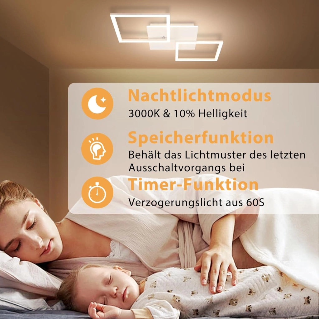 ZMH Lampada da soffitto plafoniera LED moderna bianca 3000-6500K per soggiorno cucina ufficio