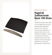 Vijl per unghie da 100 pezzi - Forma semilunare - Base in acciaio inossidabile - Duraturo - Per uso singolo - Sicuro per studi di manicure