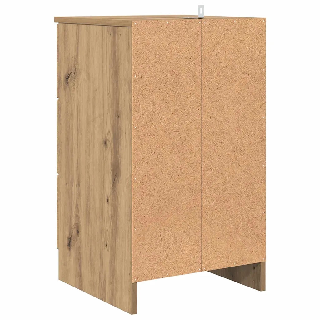 Comodino | Armadio da Notte | Mobiletto da notte rovere artigianale 38 x 38 x 66 cm