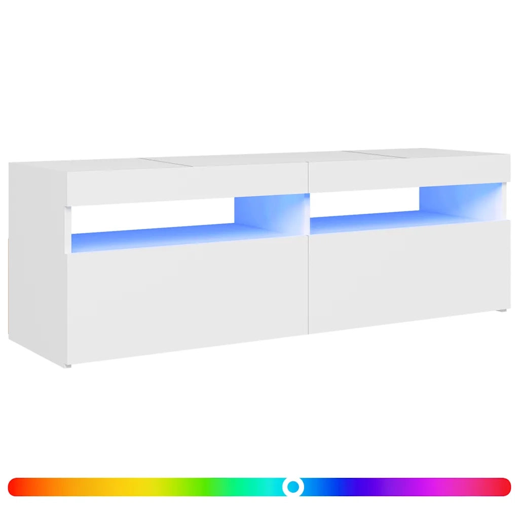 Mobile Porta TV con Luci LED Bianco 120x35x40 cm 804373