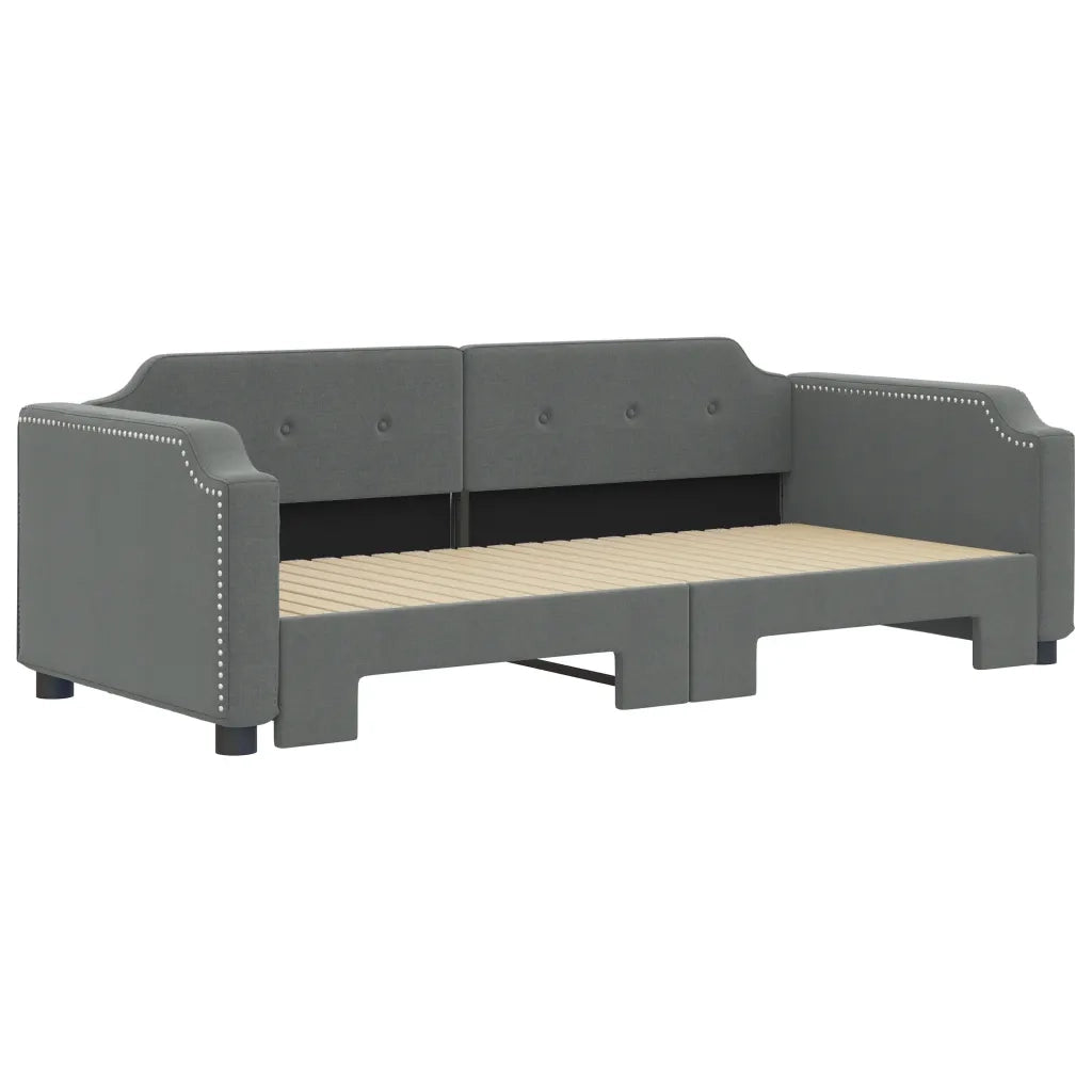Divano Letto con Letto Estraibile Grigio Scuro 80x200 Tessuto 3197630