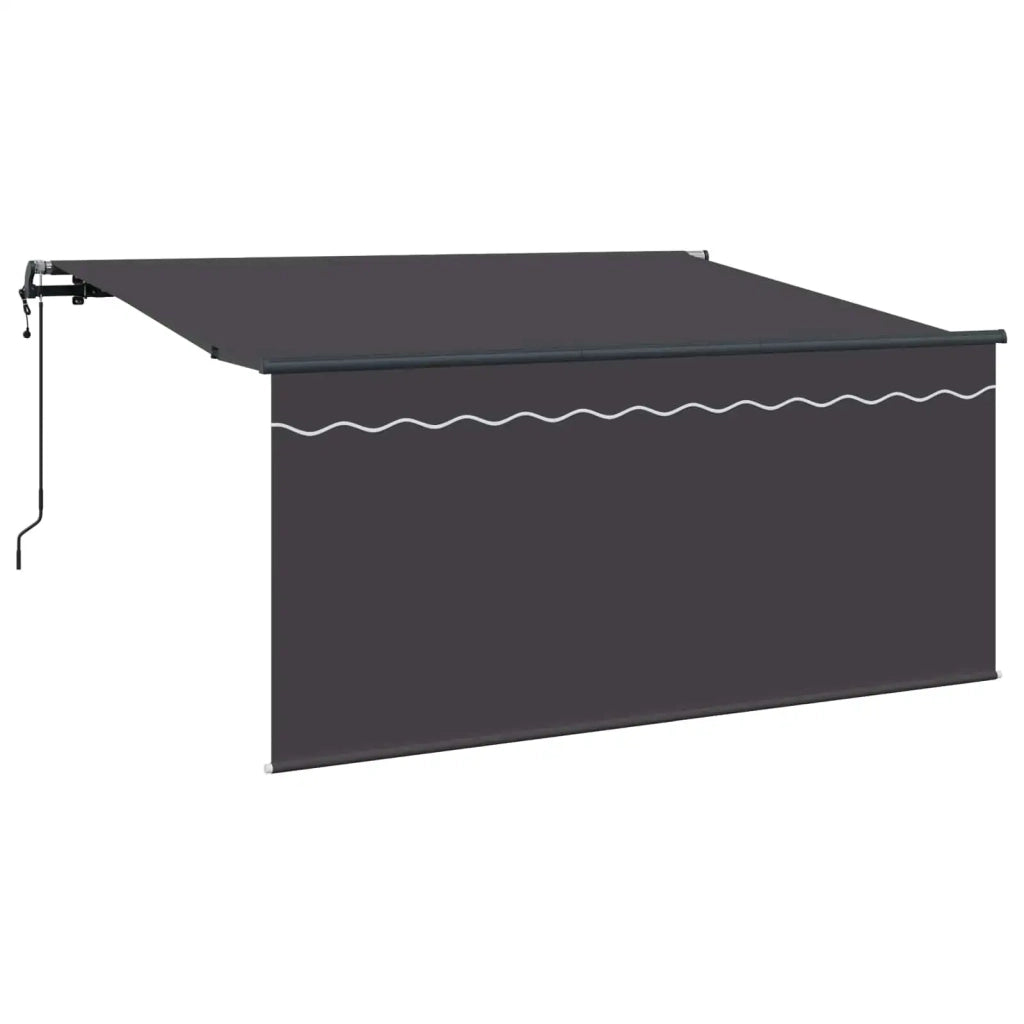 Tenda Retrattile Rigato Antracite 300 x 200 cm Tessuto 3329516
