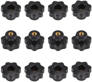 Set di Viti a Guscio con Fermo a M5 x 12 mm - Nero - Polimerico - Foro Continuo - Kit con Viti a Guscio in Ottone con Viti a Guscio Femmina - Attrezzatura Meccanica