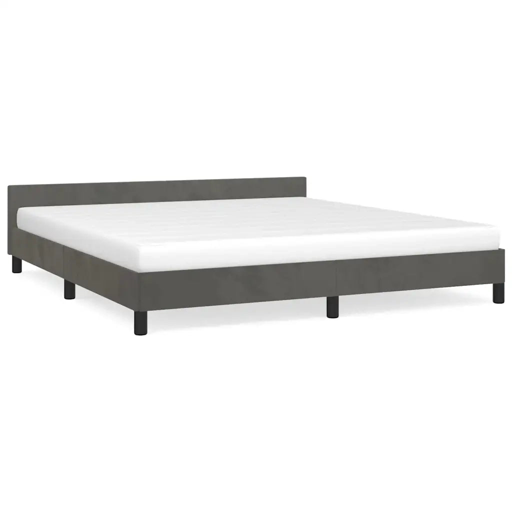 Giroletto senza Materasso-Struttura Letto Grigio Scuro 180x200 cm Velluto 906390