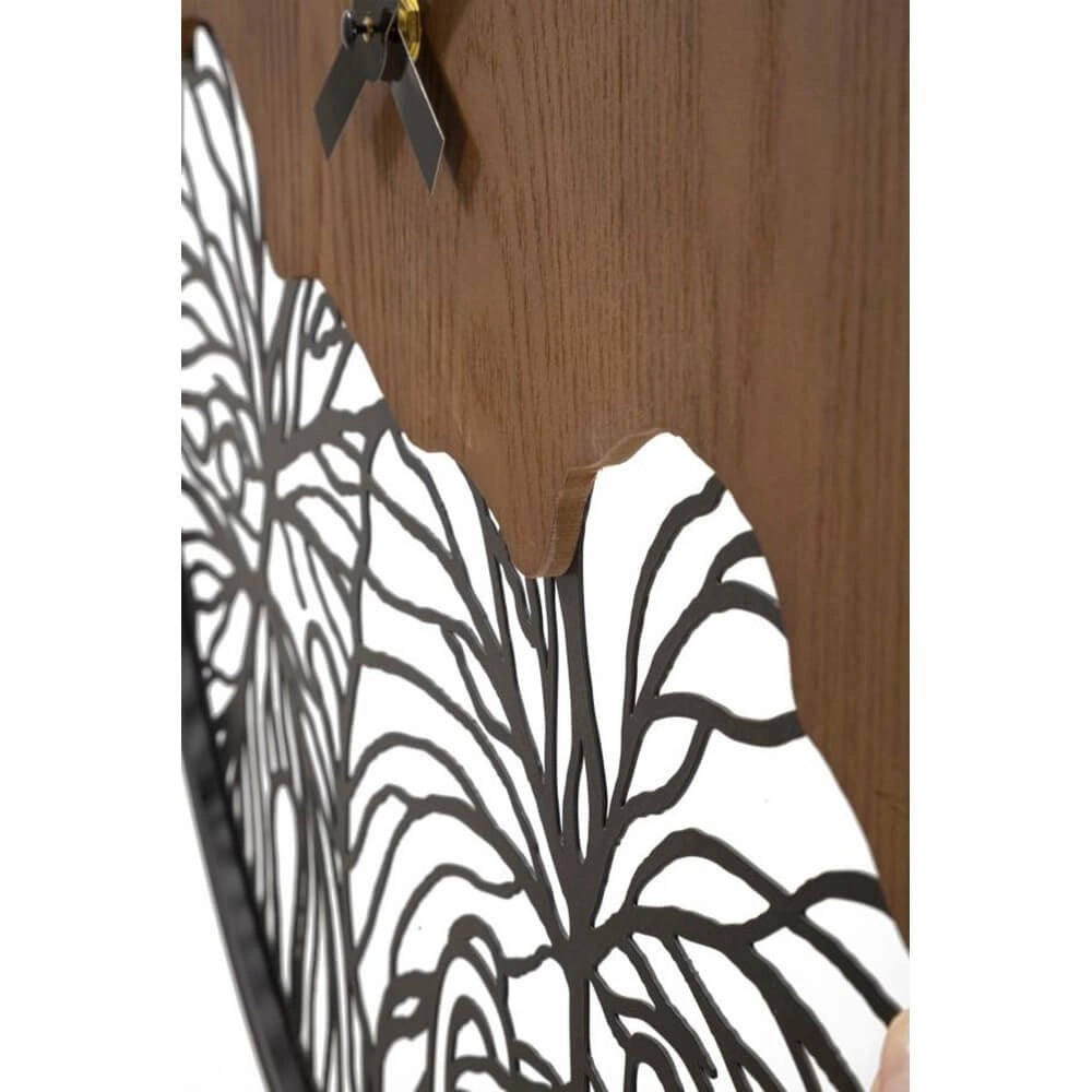 Orologio da Muro Legno/Foglia diam 60 cm - WOOD/LEAF