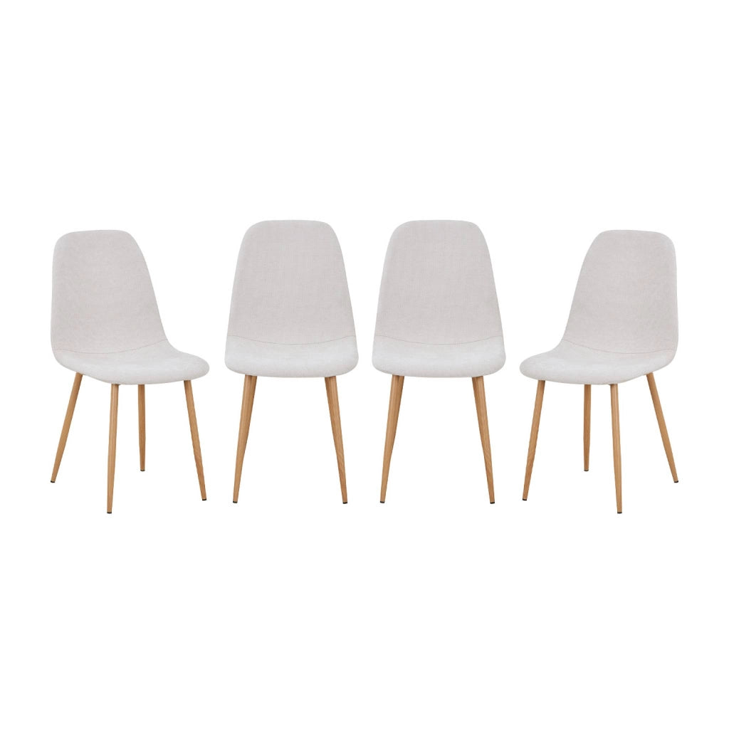 Set di 2 sedie decorazione in legno e tessuto, beige
