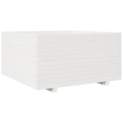 Fioriera | Cassetta per fiori | Vaso da Giardino Bianca 90x90x49,5cm Legno Massello di Pino