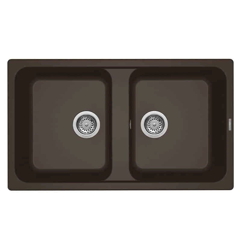 Lavello Elleci Incasso 2 vasche 86x50 Life 450 Granitek Espresso Marrone LG245078