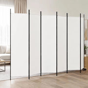 6-piece White Fabric Room Divider, 300x200 Cm