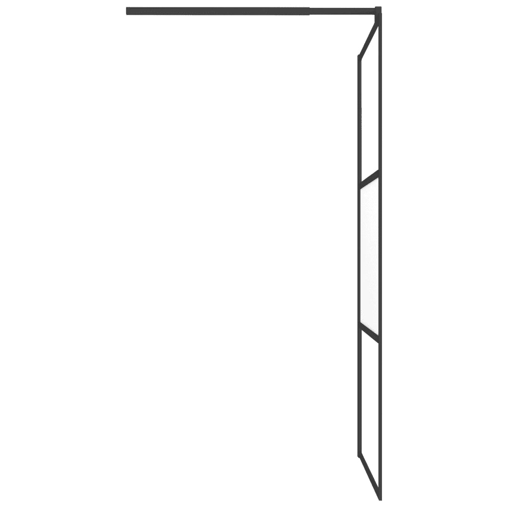 Parete Doccia Walk in 100x195cm Vetro Semi Smerigliato ESG Nero 151874