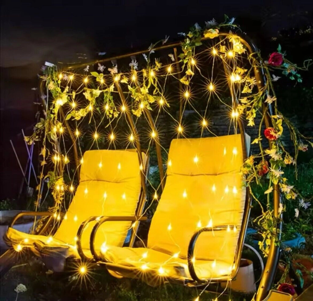 Luci Natale Rete luminosa con 216 LED decorazioni natalizie 3x2 mt prolungabile luce calda