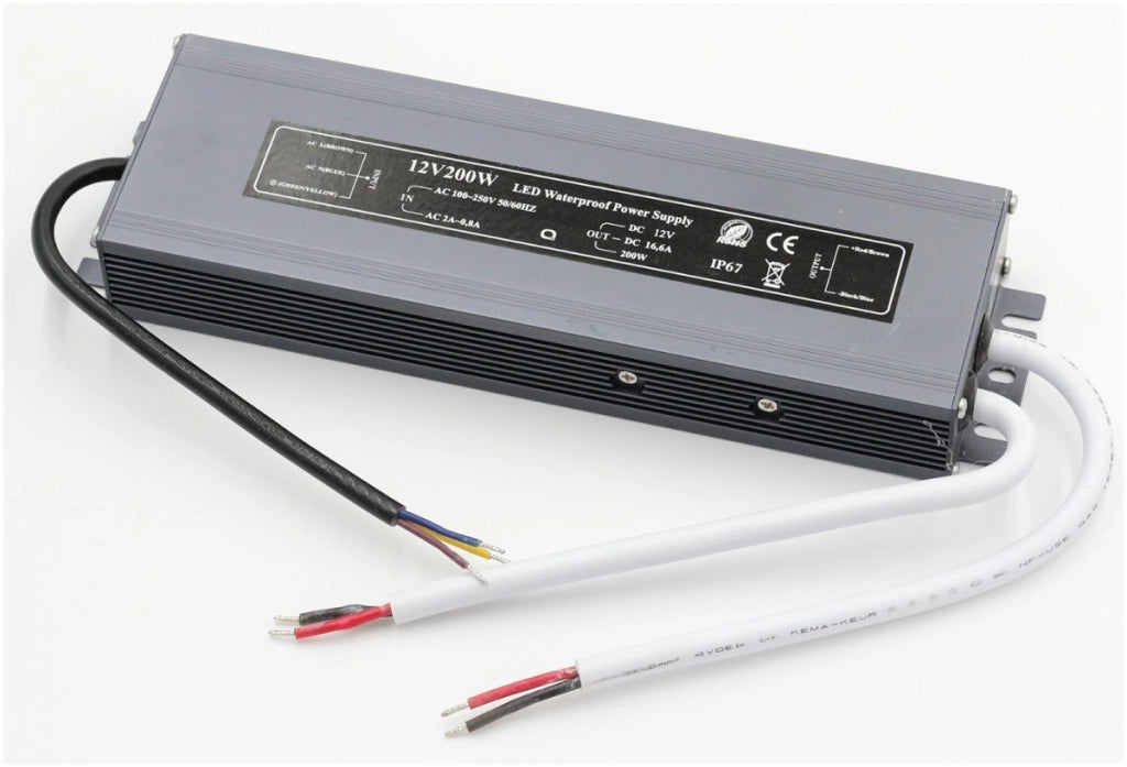 Alimentatore LED 200W 12V 16,7A IP67 Slim IdeaLED ID-3045