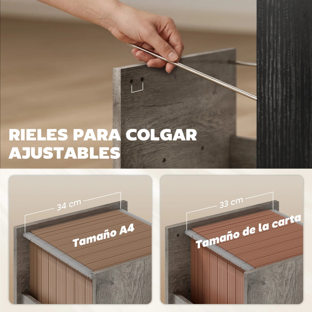 Scrivania da Ufficio con 2 Cassetti ¨C zephmum ¨C Grigio 120x50x75 cm