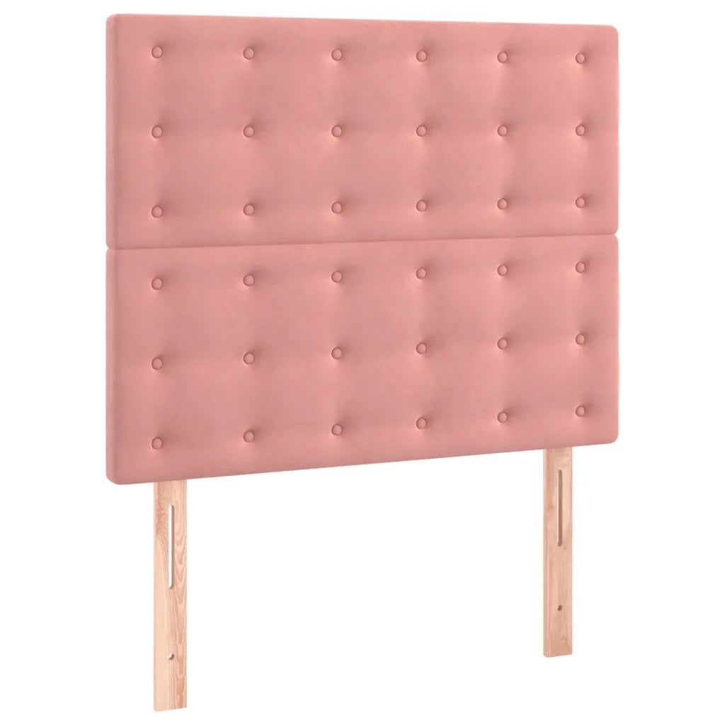 Giroletto a Molle con Materasso Rosa 90x190 cm in Velluto 3132896