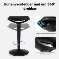Sgabello sit stand nero, sgabello girevole regolabile in altezza fino a 70 cm, max 100 kg, sgabello ergonomico per casa, ufficio, officina