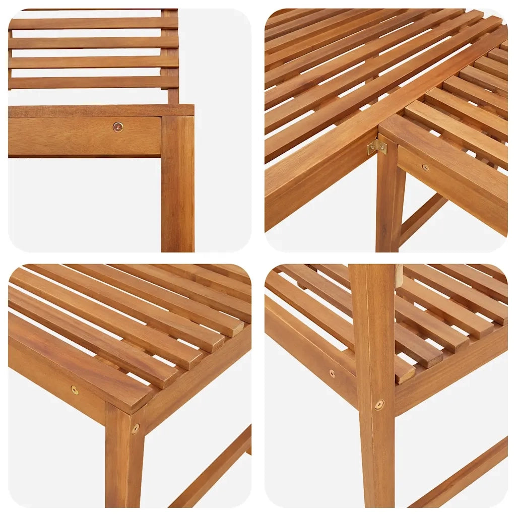 Panca da Giardino ad Angolo 140 cm Legno Massello Acacia 312422