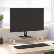 Supporto per Monitor Bianco 60x20x8cm Vetro Temperato e Metallocod mxl 133365