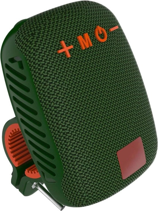 Altoparlante da Bicicletta IPX5 - Acqua Resistente - Caricabile via USB - Radio FM - Altoparlante da Guida Portatile - Slot per Carta di Memoria - Verde Scuro