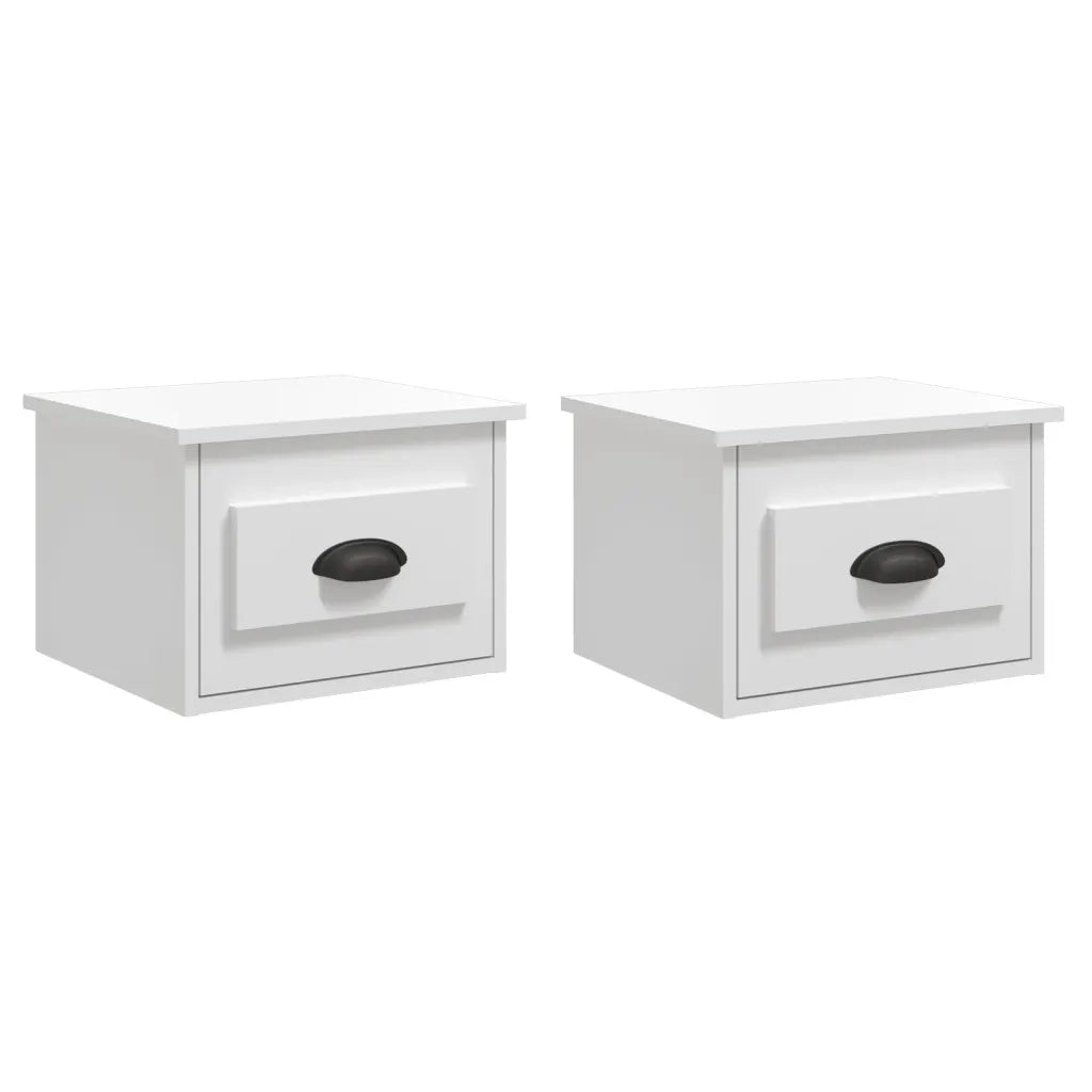 Comodini a Parete 2 pz Bianco Lucido 41,5x36x28 cmcod mxl 73205