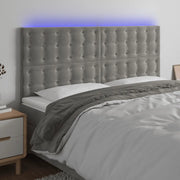 Testiera a LED Grigio Chiaro 180x5x118/128 cm in Vellutocod mxl 97837