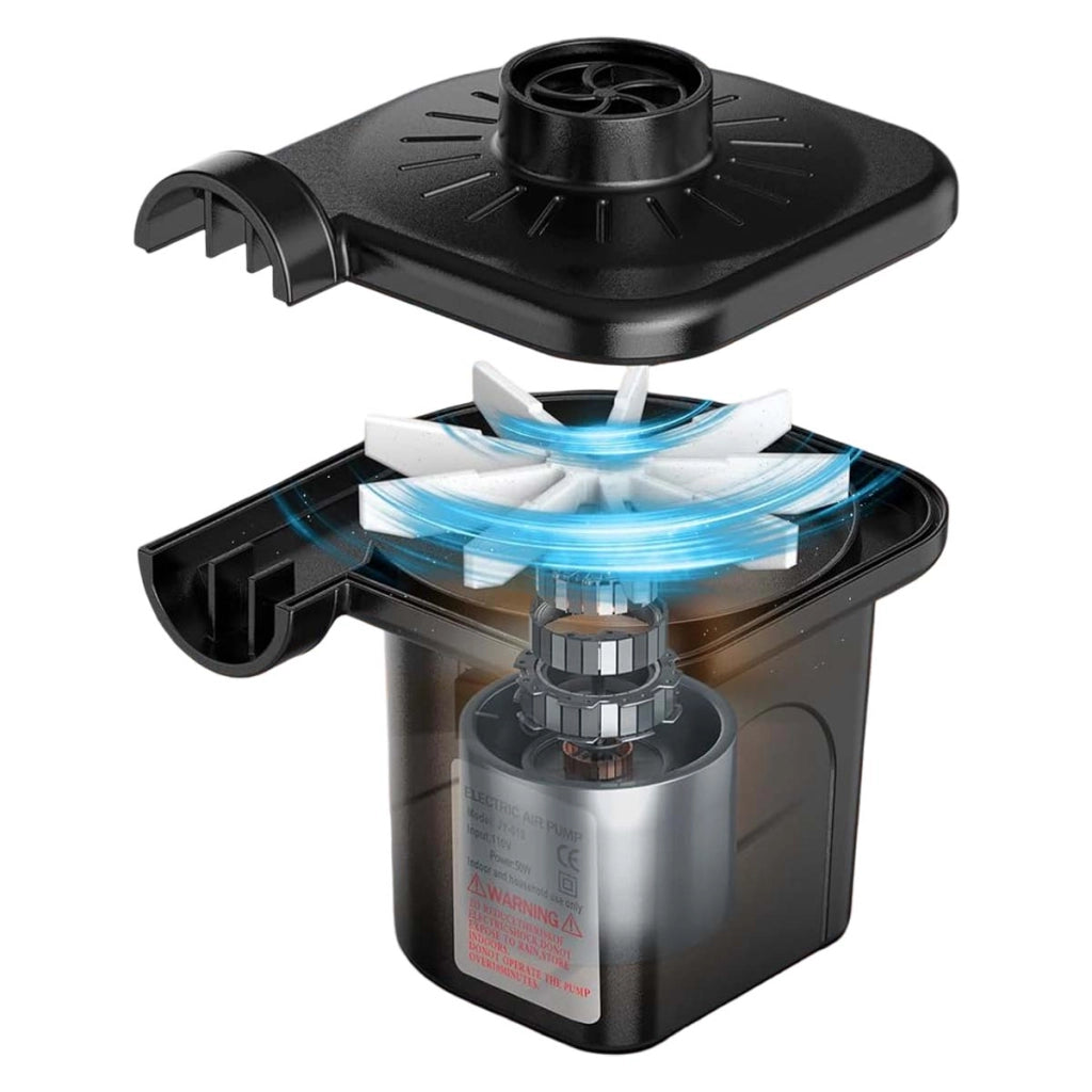 Pompa d'aria elettrica portatile da 50W per gonfiaggio e sgonfiaggio Nero Avizar