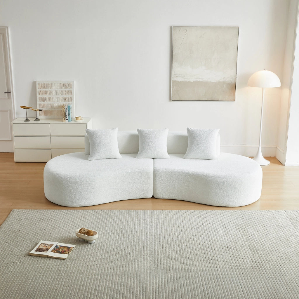 Divano angolare a 3 posti modulare in velluto con cuscini decorativi struttura in schiuma 277 × 103 × 68 cm