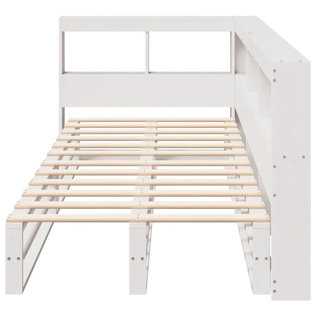 Letto con Libreria senza Materasso-Struttura Letto con contenitore 75x190 cm in Legno Pino 914031