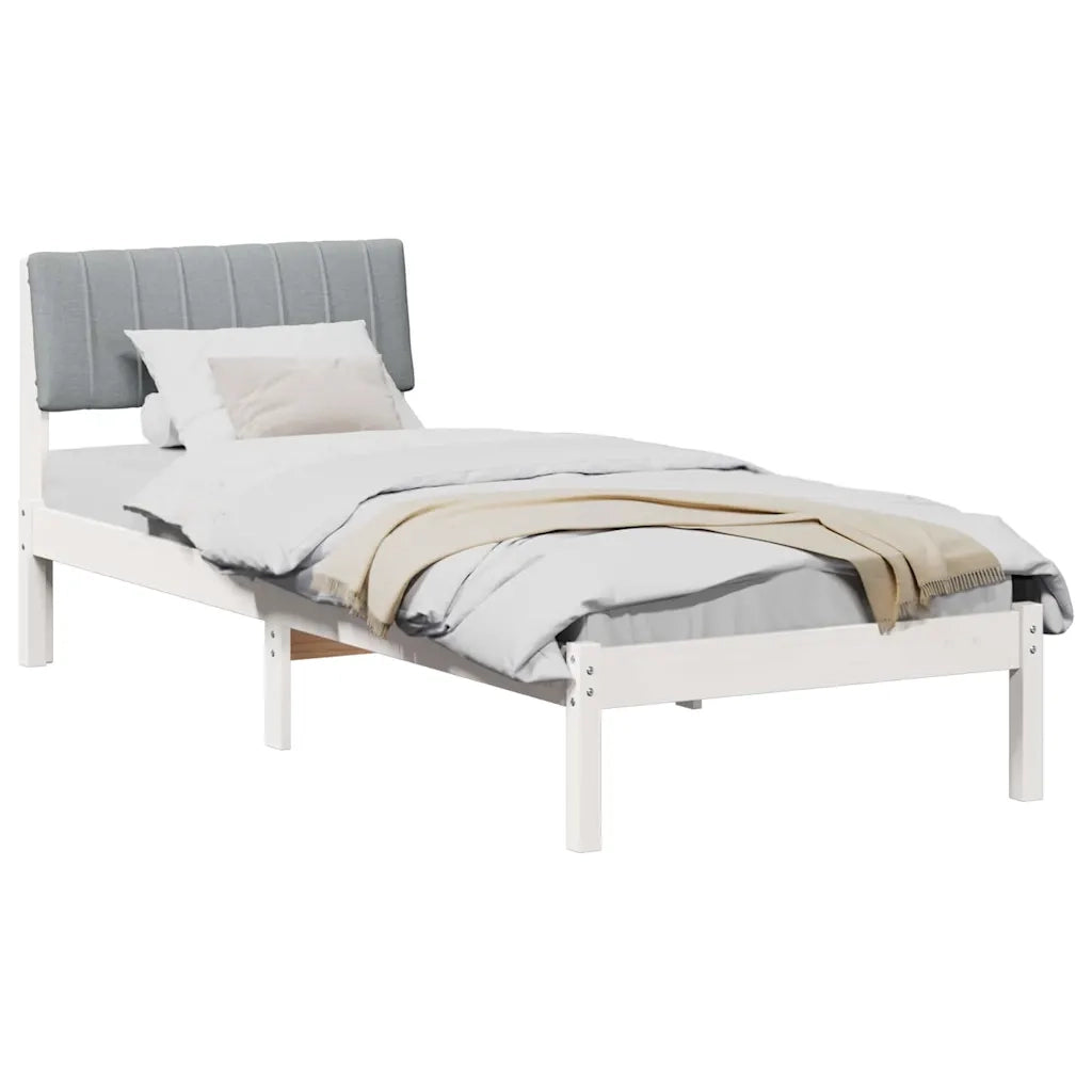 Struttura del Letto Bianco e grigio chiaro 75 x 190 cm 878723