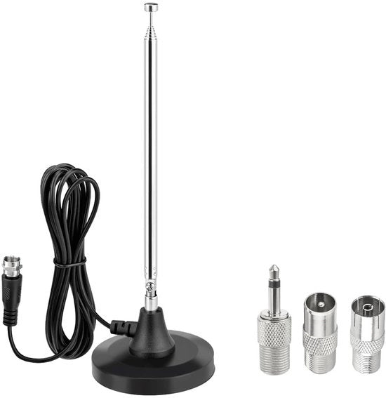 Antenna FM digitale - Antenna radio digitale - Regolabile - Base magnetica - Per ricezione FM/DAB