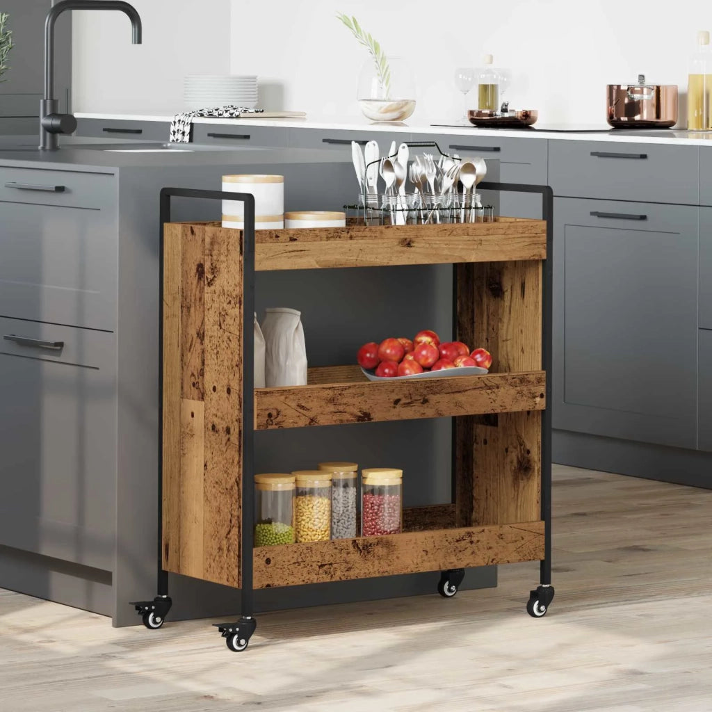 Carrello da Cucina Legno vecchio 70 x 30 x 82 cm CFW9121030