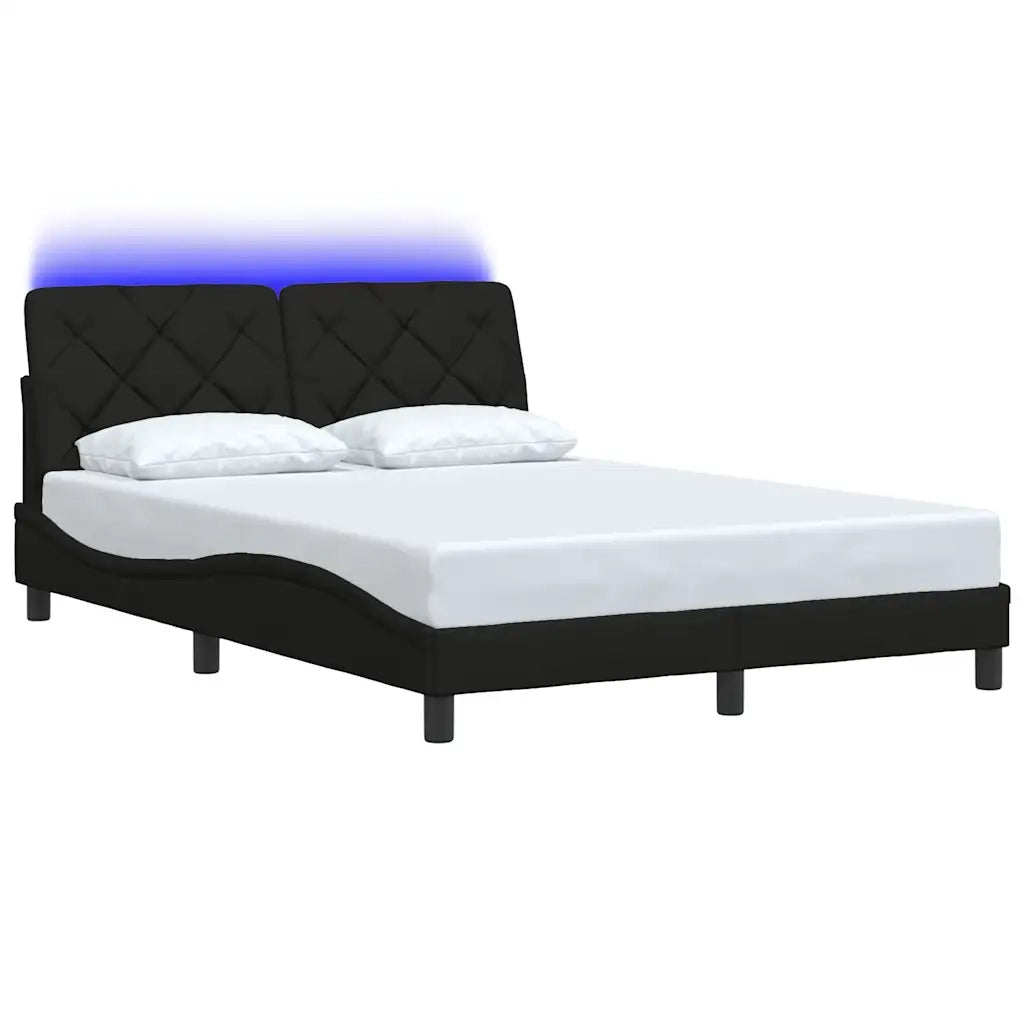 Giroletto con LED senza Materasso Nero 140x200 cm in Tessuto 3310673