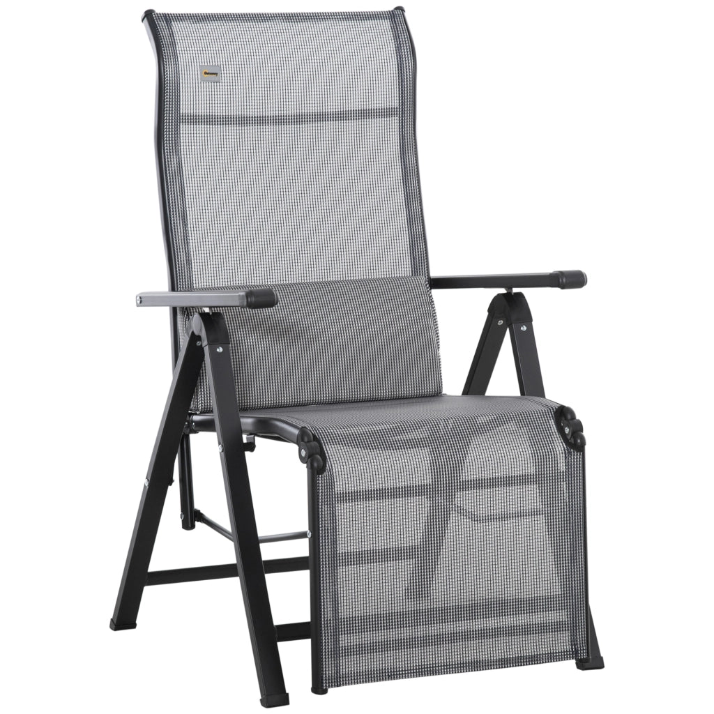 Sedia Reclinabile Pieghevole da Giardino con Cuscino Lomboare ¨C zephmum ¨C Grigio 70x65x111 cm