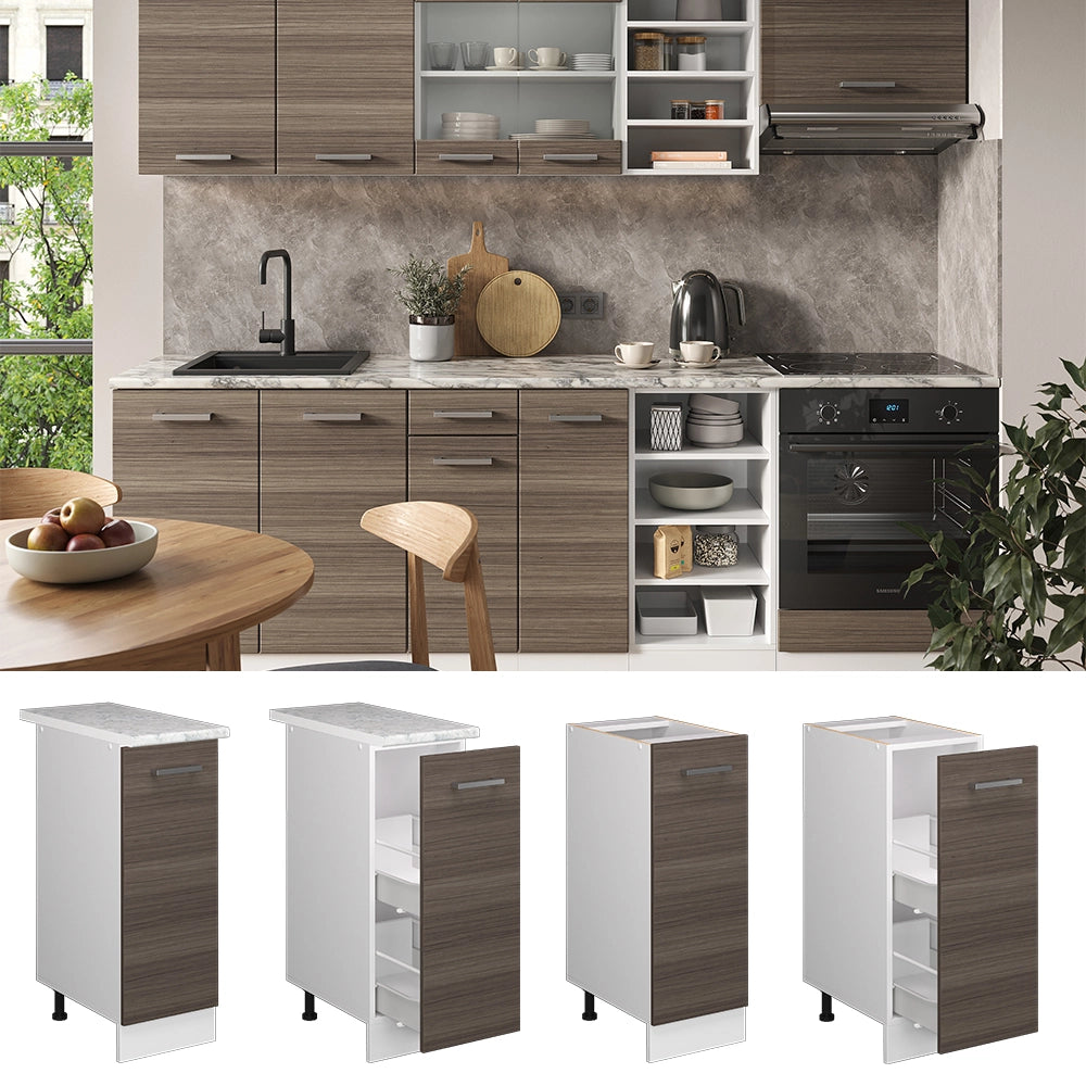 Vicco Armadio cucina dispensa alto Grigio 30 cm senza piano di lavoro