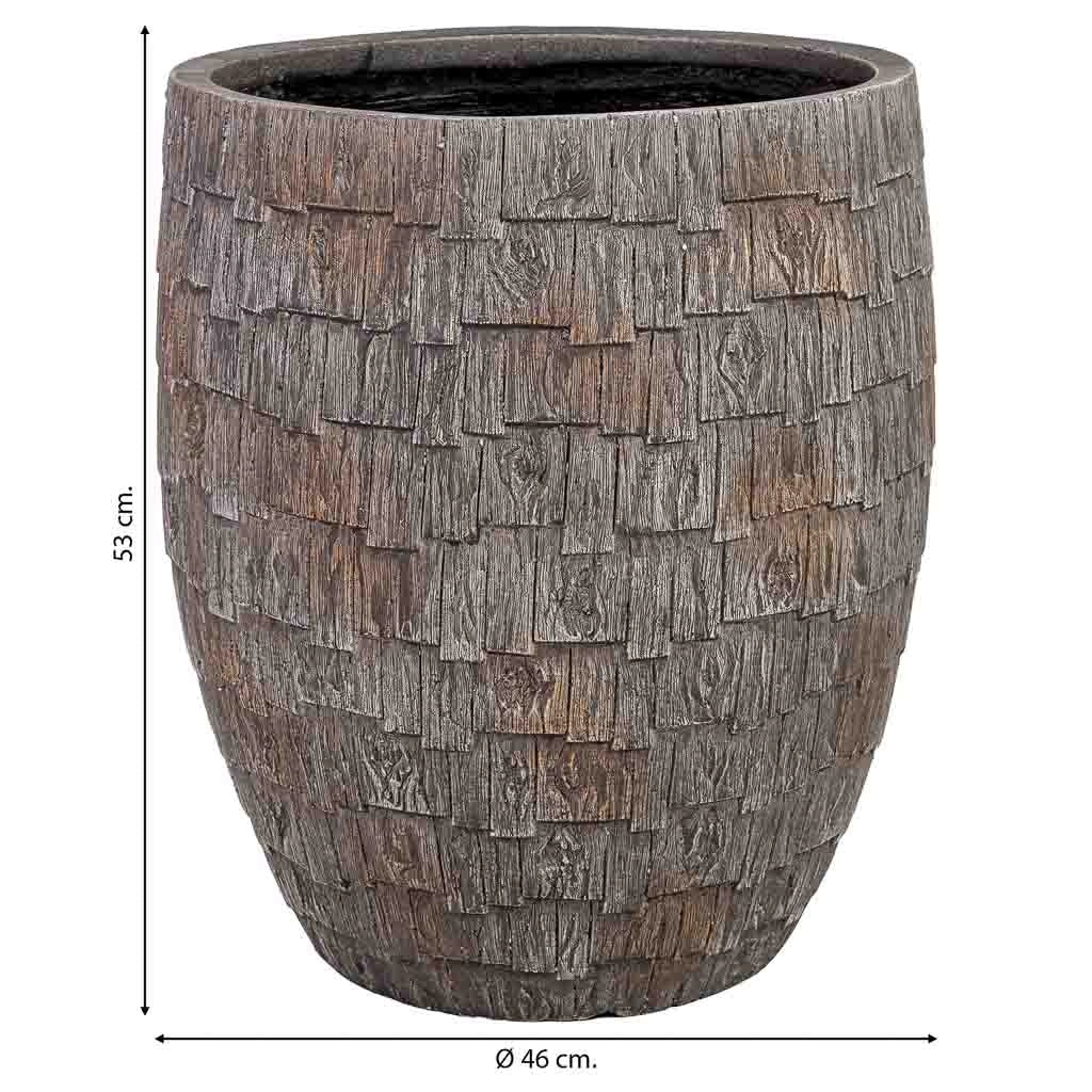 Fioriera in fibra di vetro marrone 46x46x53 cm