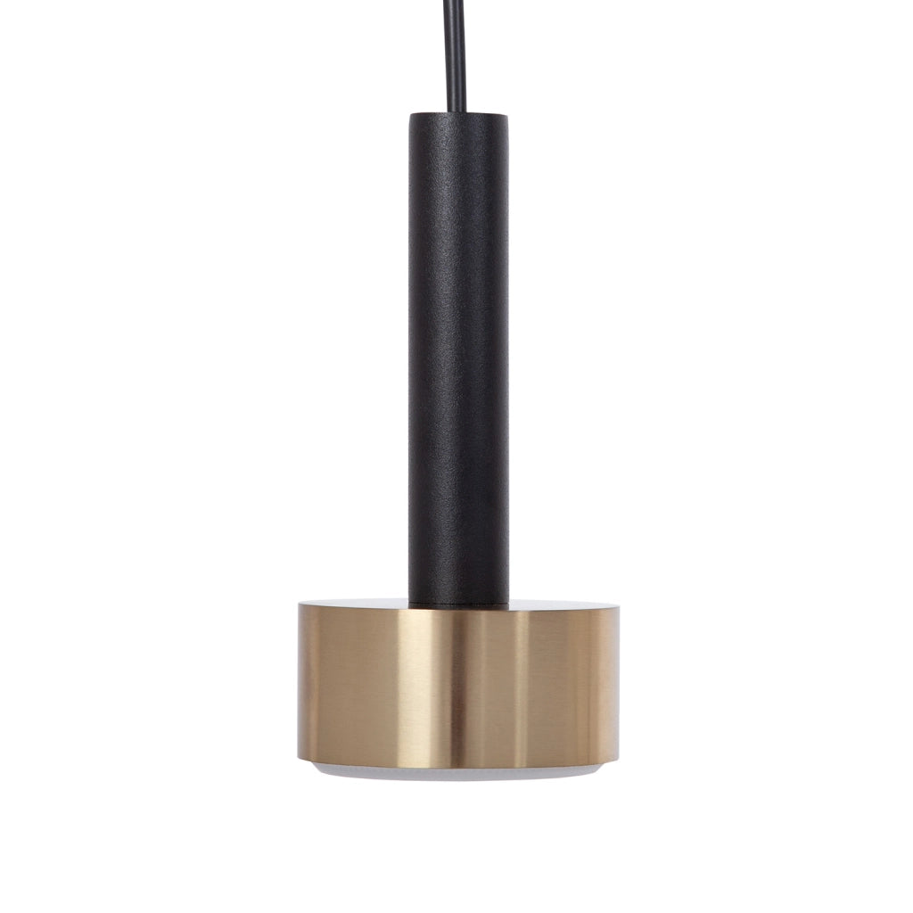 Lampada a sospensione STAMP nero-oro 5 luci orientabili