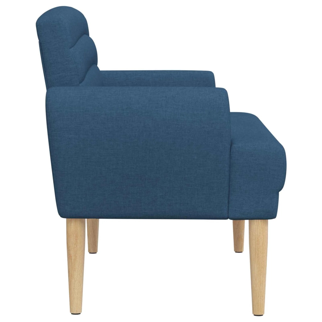 Loveseat con bottoni imbottiti Blu 116 x 67 x 80 cm Tessuto 42041783