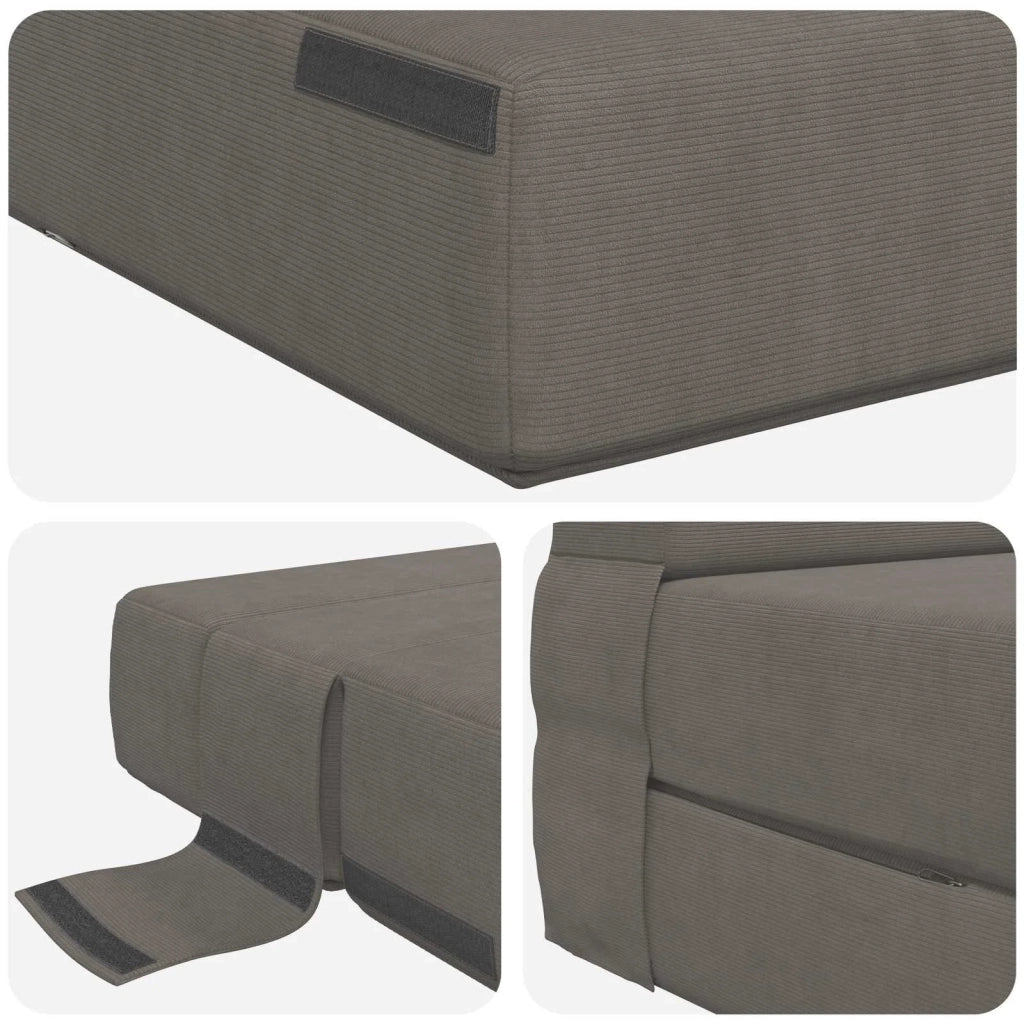 Divano Letto Pieghevole Grigio Chiaro 70 x 80 x 60 cm Tessuto 900097