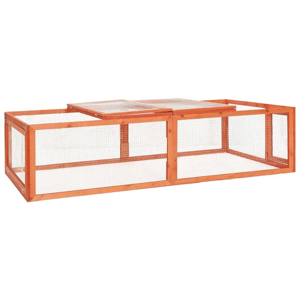 Conigliera/gabbia per piccoli animali 183 x 90 x 46,5 cm legno massello di abete 02_0000581