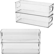 Organizzatore per frigorifero a pile - set da 4 - chiaro - 25,5 x 10 x 7,6 cm