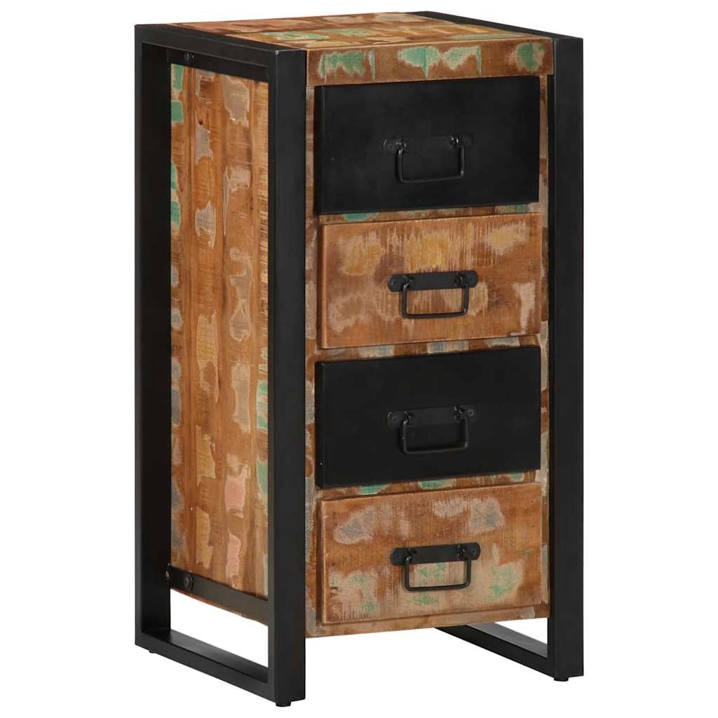 Cassettiera retrò 40 x 40 x 75 cm pratico spazio di archiviazione design unico in legno di recupero multicolore 02_0057627