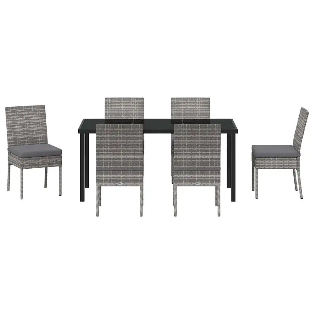 Set da Pranzo per Giardino 7 pcs Grigio