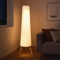 Lampada da Terra Treppiede 46x46x153 cm con Interruttore a Pedale e Luminosità Regolabile Bianco