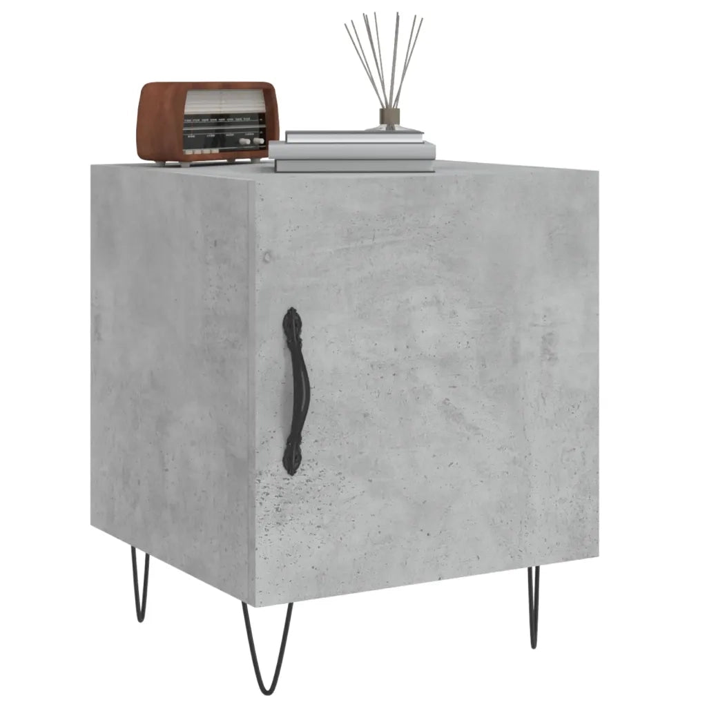 Comodini 2 pz Grigio Cemento 40x40x50 cm in Legno Multistrato 827557