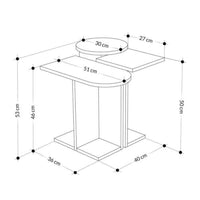 Set 3 Tavolini da Soggiorno Varie Misure in MDF Mund Antracite e Bianco