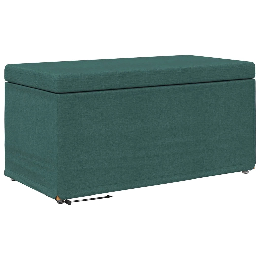 Pouf Verde Scuro 81 x 41 x 40 cm Tessuto e Legno Ingegnerizzato