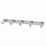 Trade Shop - Appendino Con 5 Ganci A Delfino Parete Multiuso Acciaio Viti 45 X 7.5 Cm 52180 -
