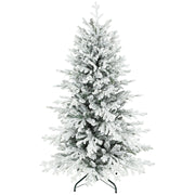 Albero di Natale artificiale, 150 cm, con neve, 1162 rami, supporto in metallo pieghevole.