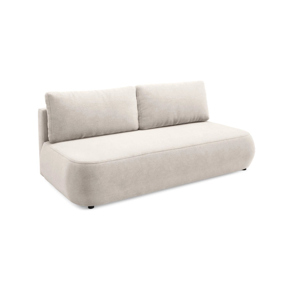 Brugnato, Divano Letto 2 Posti Contenitore, 210x106 cm Beige Chiaro