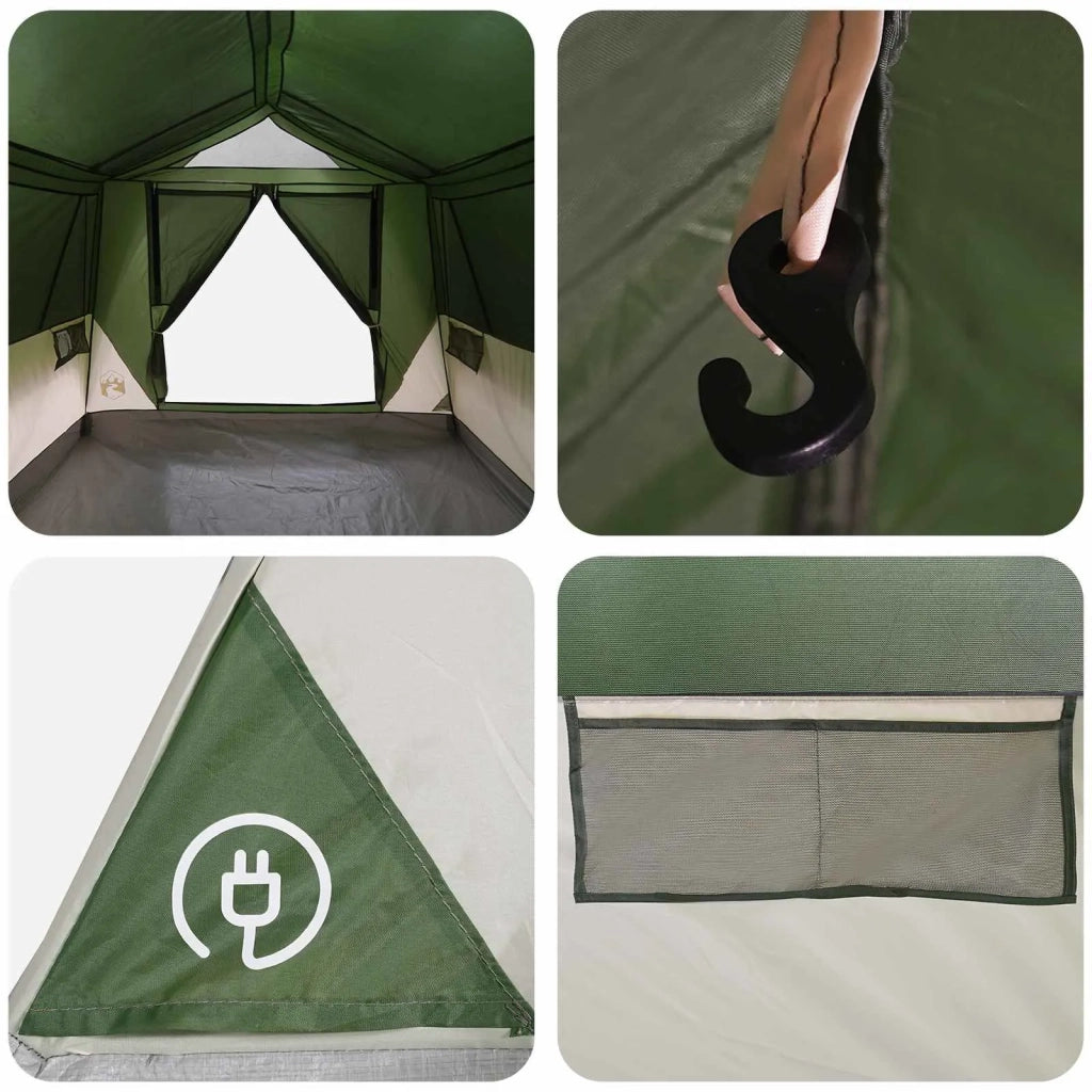 Tenda a tunnel con tetto Verde 8 persone Poliestere e Acciaio 42028657